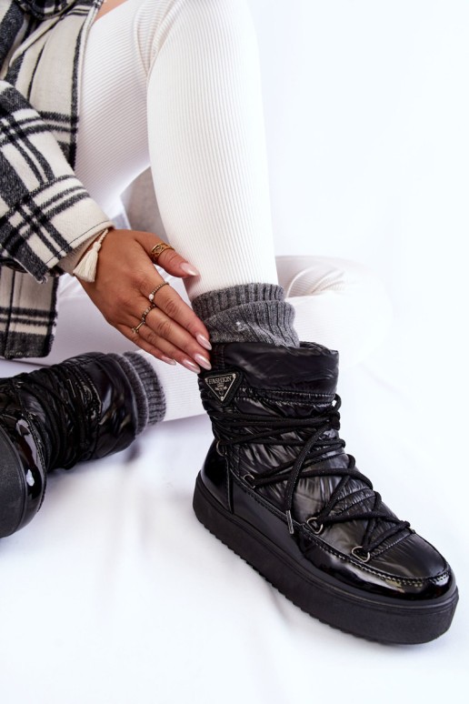 Moteriški, suvarstomi sniego batai, juodi