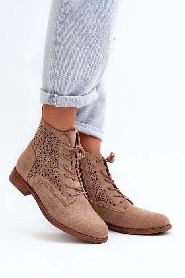 Women's Boots with Pattern Beige S.Barski HY66-136