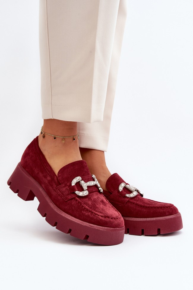 Women's Loafers With Decoration Burgundy Ellise