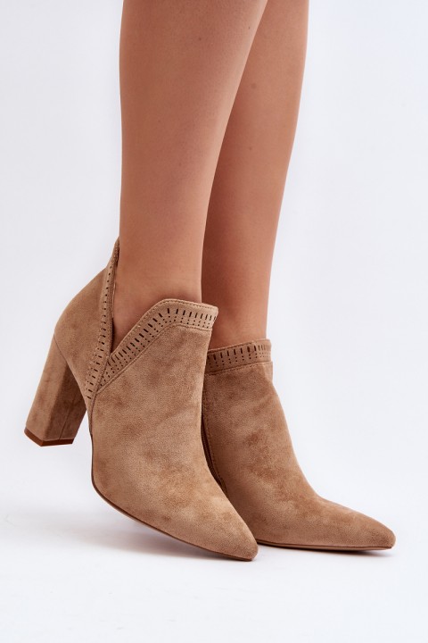 Women's ankle boots with cut-out beige Kerestia