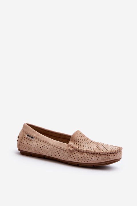 Women's Openwork Moccasins Beige Rasirna