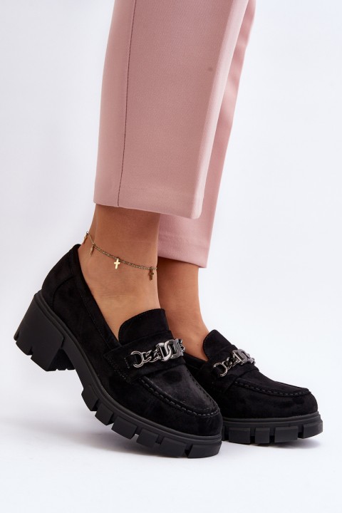 Black Loafers on Chunky Heel Eriella