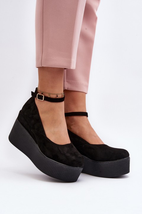 Women's Black Wedge Espadrilles Malla