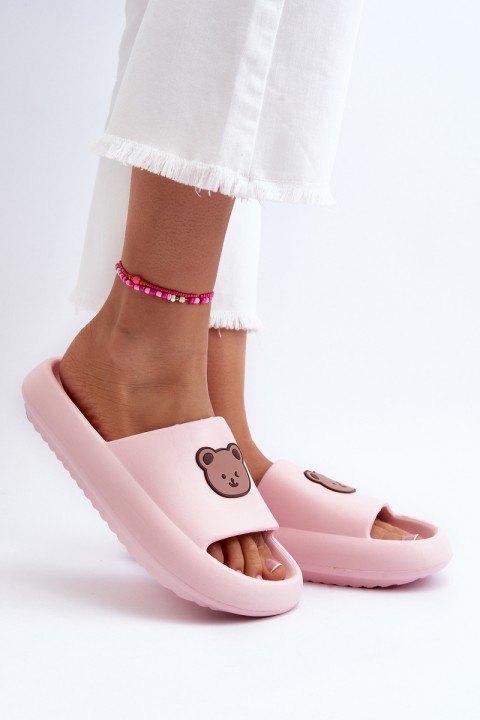 Light Women's Foam Flip-Flops With Teddy Bear Pink Lia