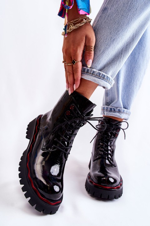 Women's Boots Tied Black Sherill
