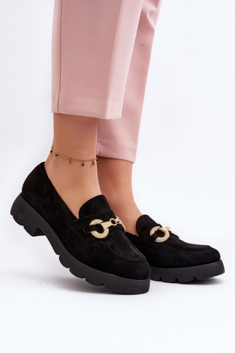 Women's Moccasins with Decoration Black Railenes