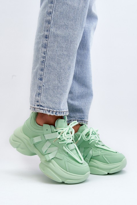 Women's sneakers on a chunky sole green Windamella