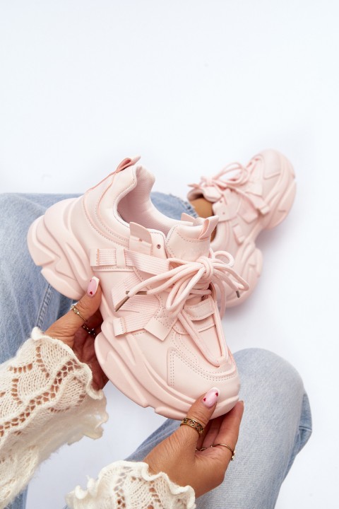 Women's sneakers on a chunky sole pink Windamella