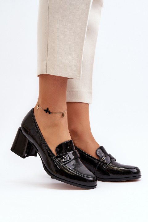 Black Patent Leather High Heel Court Shoes Felicijana