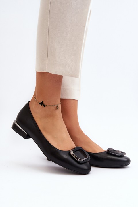 Ballet Flats with Buckle Sergio Leone BL203 Black