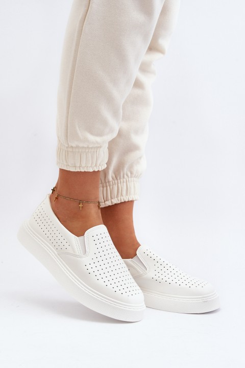 White Women's Slip-on Sneakers Echossia