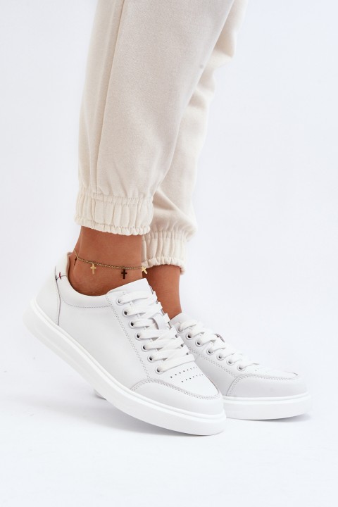 Women's Sneakers Natural Leather White Dimpna