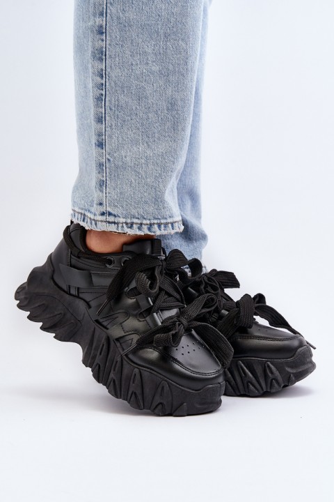 Women's sneakers with chunky sole black Ellerai