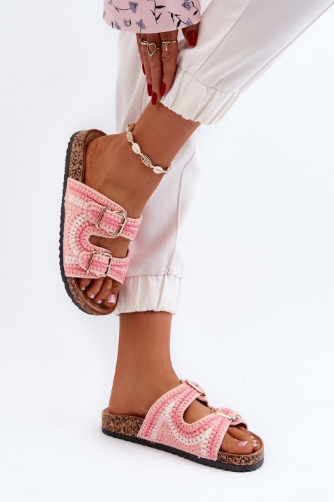 Women's Sandals with Cork Sole Pink Fannea