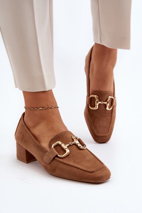 Low-heel Court Shoes with Embellishment Camel Dolvira