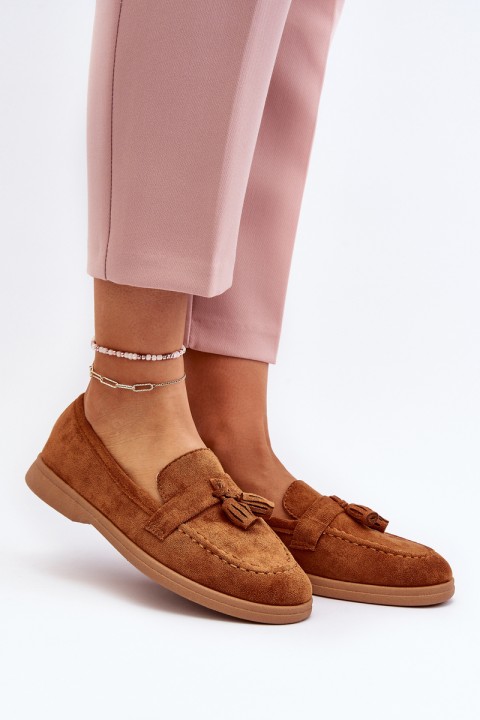 Women's Suede Moccasins Camel Dansitu