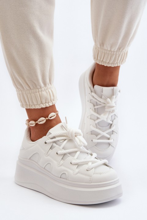 Women's sneakers with chunky lacing white Vinali