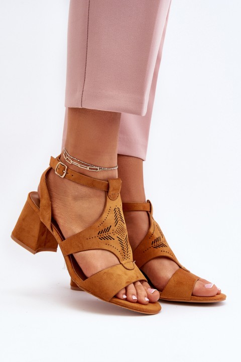 Low Heel Sandals Camel Eleriva