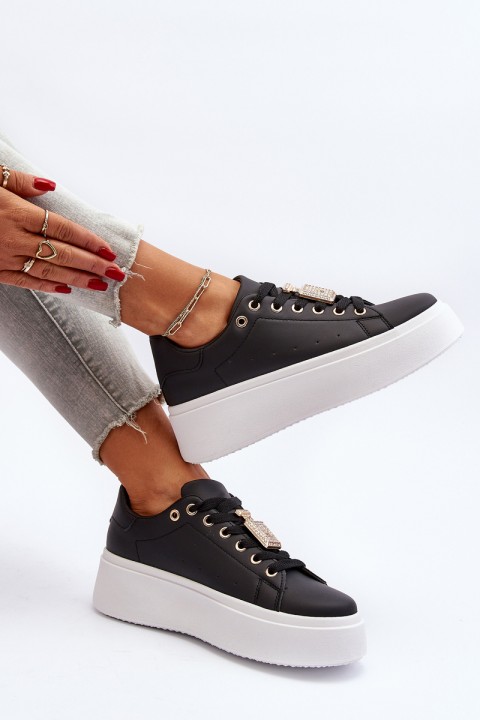 Women's Sneakers With Embellishment Black Celedria
