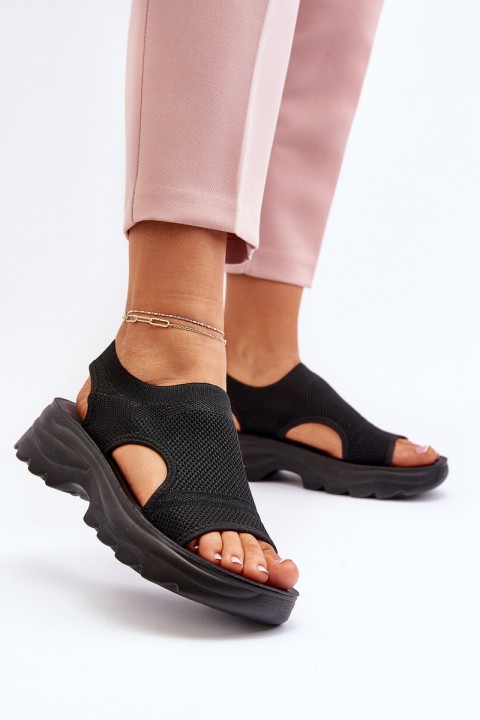 Women's Sport Sandals on Thick Sole Black Deinaleia