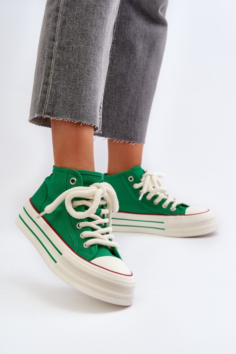 Women's Platform Sneakers in Green Aineri