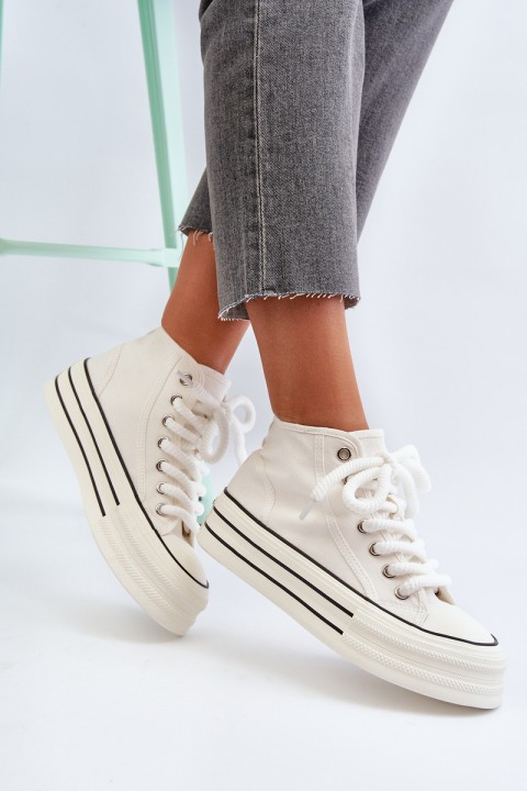 Women's platform sneakers white Aineri