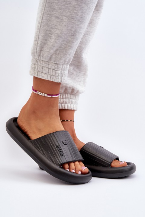 Women's Lightweight Black Foam Slides Fenicva