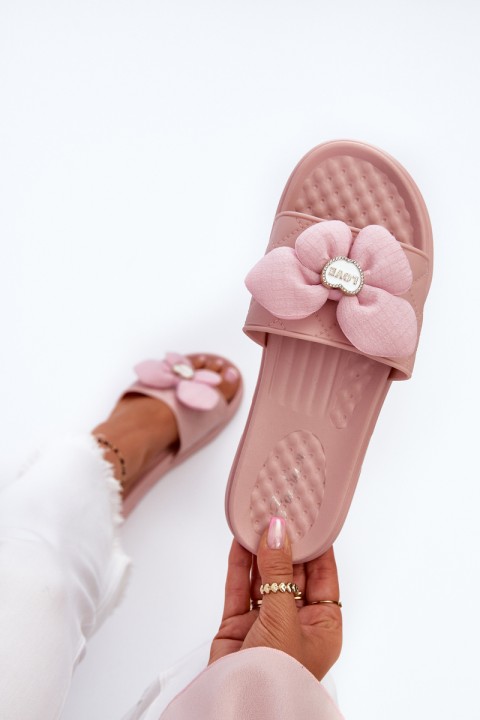 Women's sandals with decoration on low platform pink Cedrella