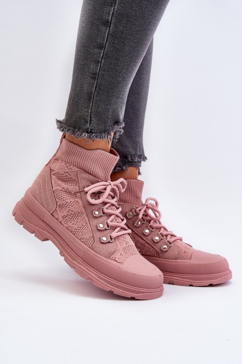 Women's Sneakers with Elastic Upper Pink Kalyne