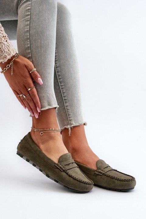 Women's Suede Moccasins Dark Beige Ranica