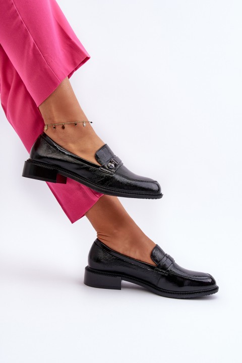 Women's Black Patent Loafers Nerilaja