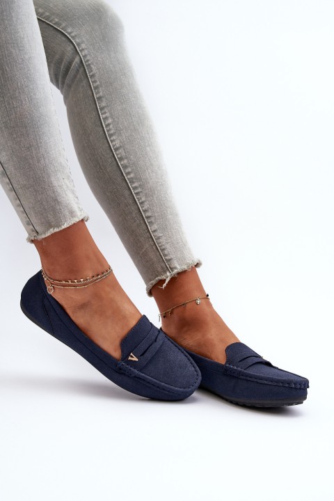 Classic Navy Blue Women's Moccasins Iramarie