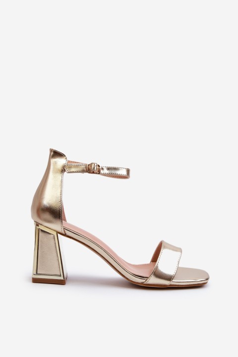 Golden Sandals with Heel Pholia