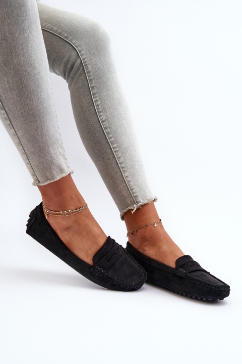 Women's Black Faux Suede Moccasins Adelmarie