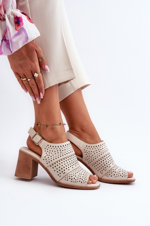 Openwork Sandals Sergio Leone SK872 Beige-Gold