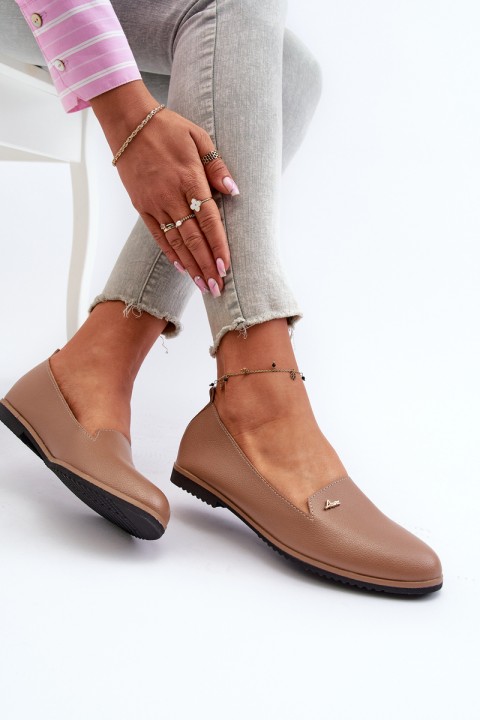 Women's Brown Flat Heel Loafers Enzla