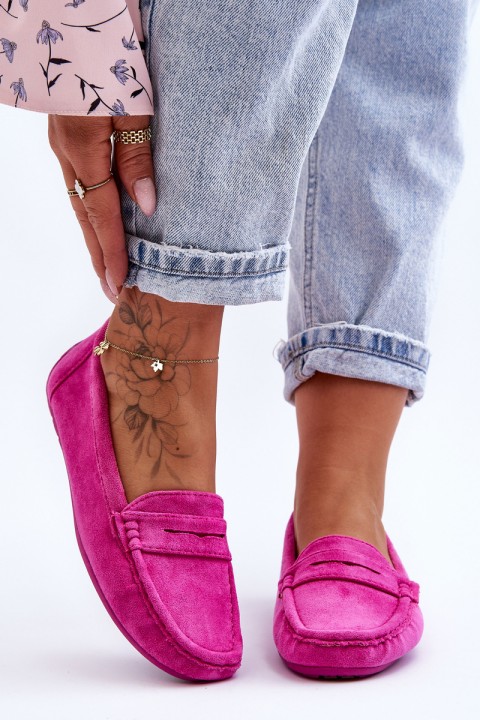 Women's Suede Moccasins Pink Lenvie