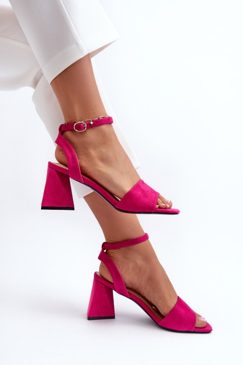 Women's High Heel Sandals in Fuchsia Eco-Suede Upttima