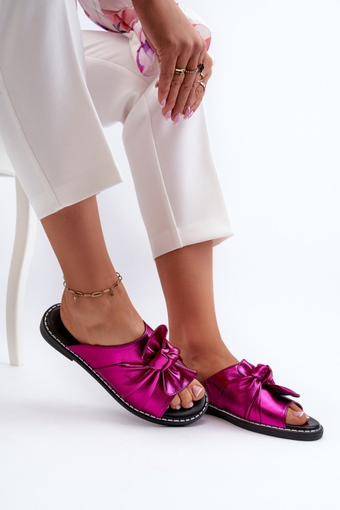 Women's Flat Sandals with Cutouts Fuchsia Fiviama