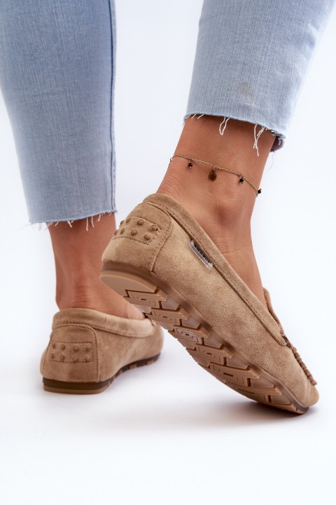 Women's Brown Faux Suede Moccasins Amrutia