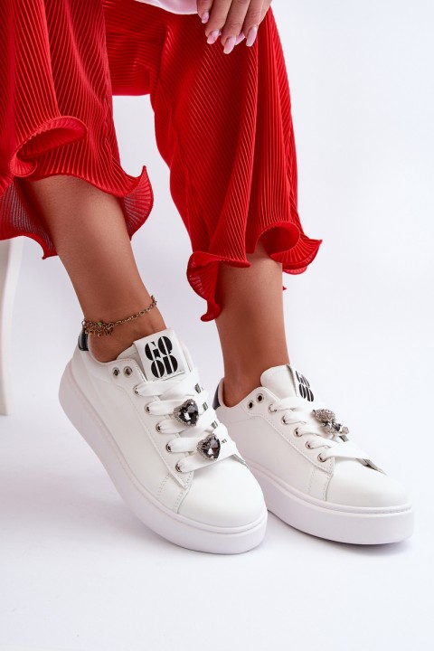 Women's platform sneakers with white embellishments Herbisa