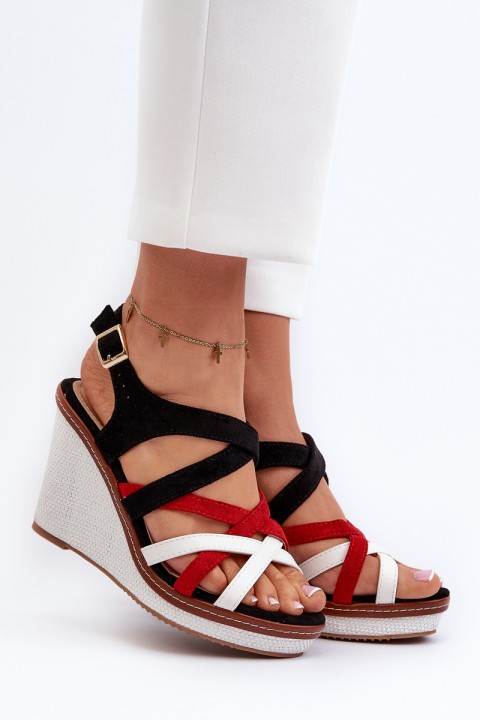 Wedge Sandals With Straps navy blue Ellen