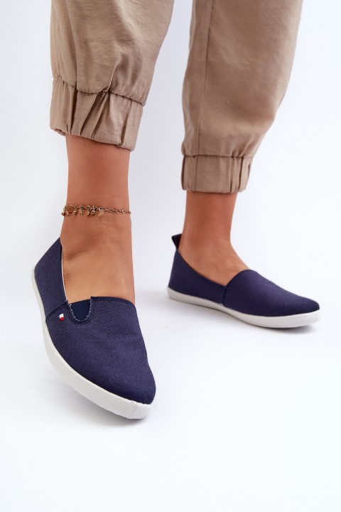 Women's Navy Slip-On Canvas Sneakers Adrancia