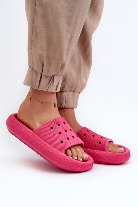 Women's Foam Slides on Thick Sole Fuchsia Beula