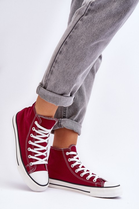 Women's Classic High-Top Sneakers Burgundy Remos