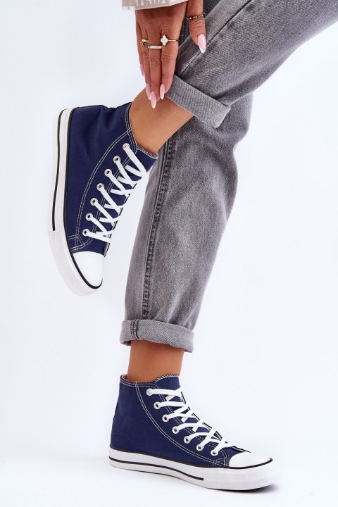 Women's Classic High Top Sneakers Navy Remos