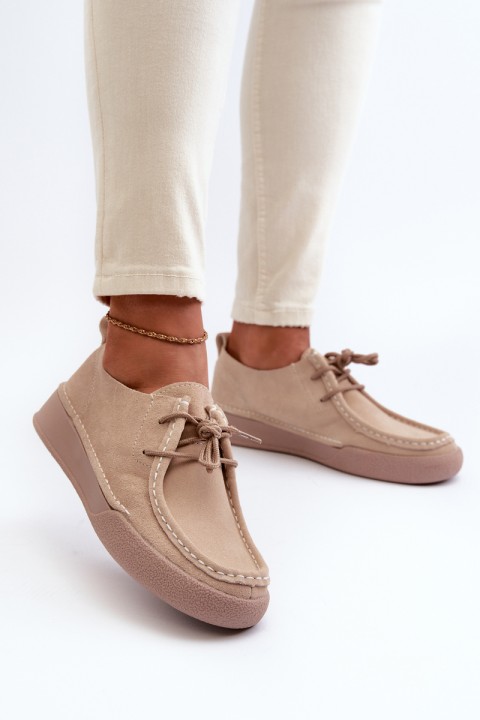 Women's Suede Shoes Sergio Leone SP021 Beige