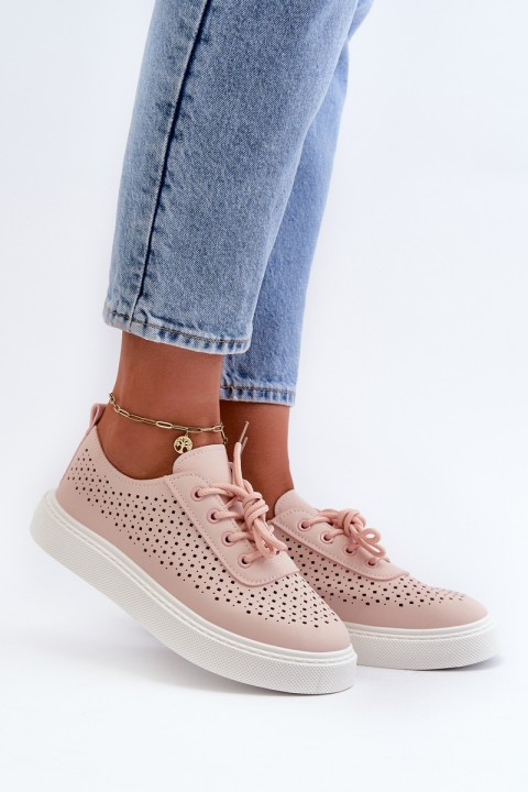 Lace-Up Platform Sneakers Pink Tanvi