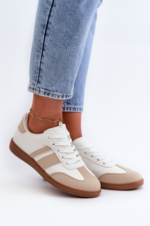 Women's Low Eco Leather Sneakers Beige Dorvalia