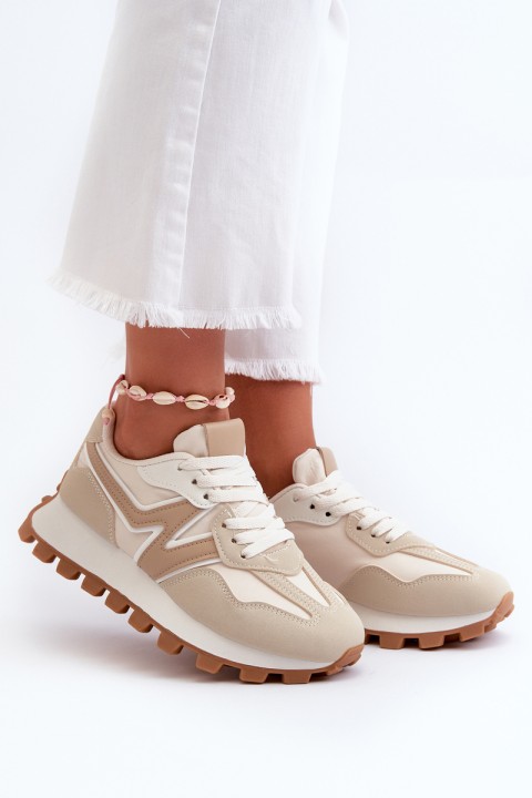 Women's Beige Sports Sneakers Kalelia